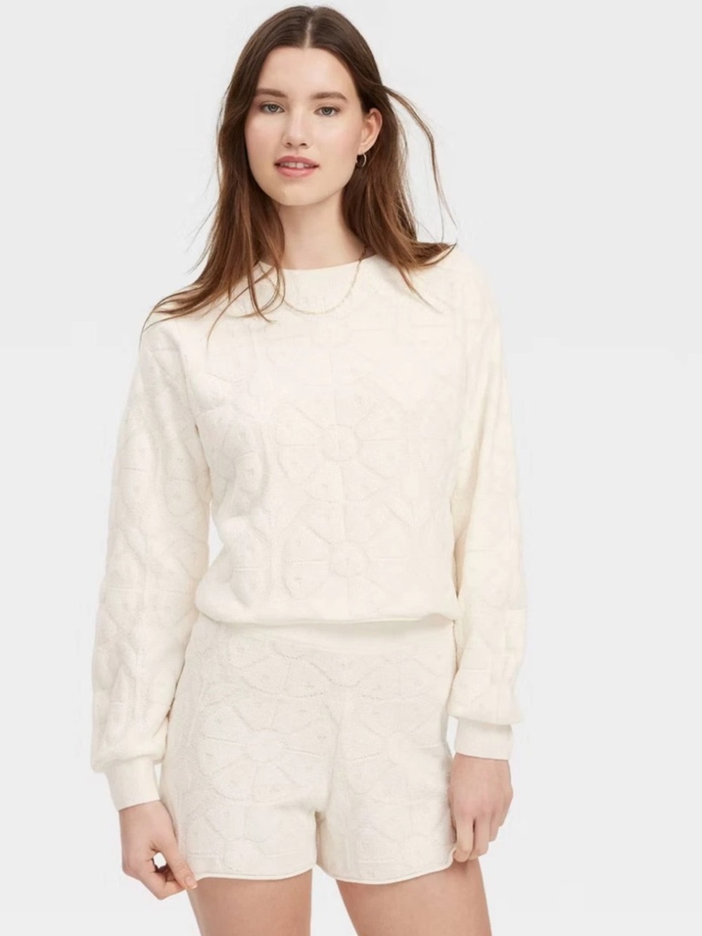 NWT Roller Rabbit X Target Daisy Floral Embossed Crew Neck Sweatshirt Size 1X